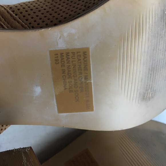 Steve Madden Maxine Cognac Open Toe Perforated Ankle Suede‎ Bootie Size 6.5 - Picture 10 of 10